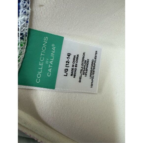 Collections By Catalina Halter Floral Tankini Swim Top Size Large - Picture 3 of 4